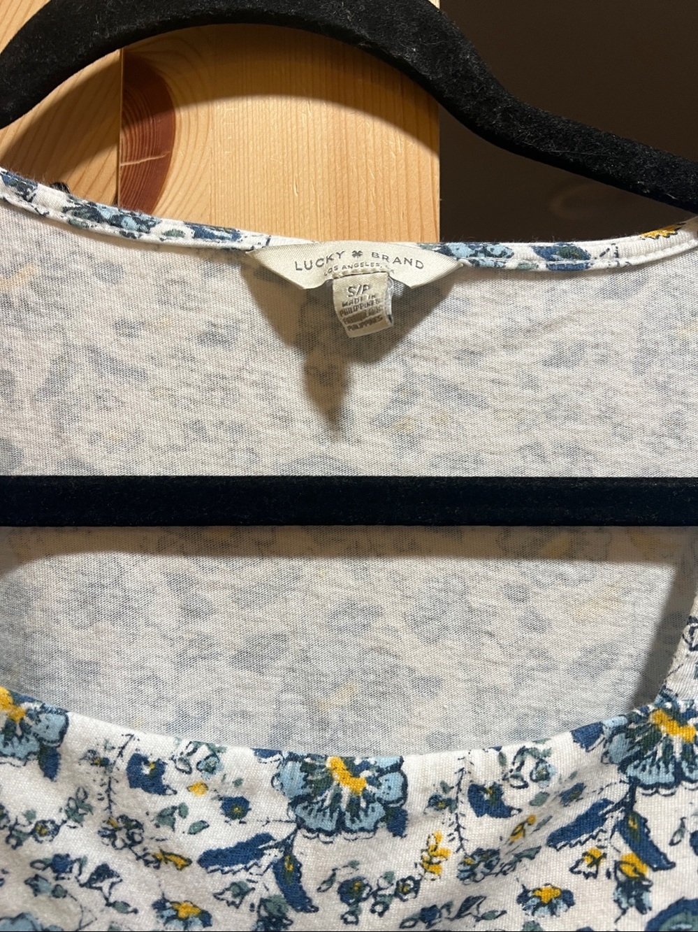 Lucky Brand White Floral Square-Neck -with Blue and Yellow Accents - Picture 2 of 6